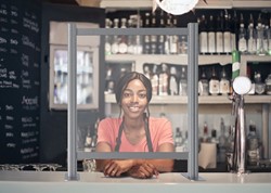 Hygienescherm OPUS 2 aluminium basis 950X900mm