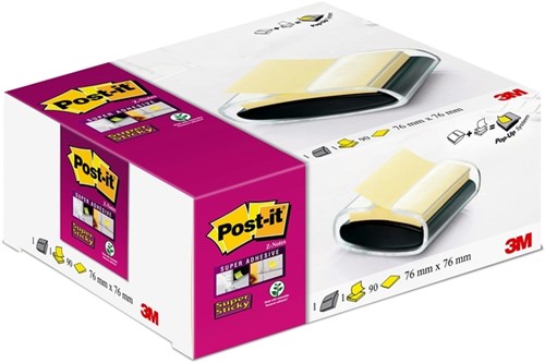 Memoblokdispenser Pro tbv Post-it Z-Notes 76x76mm incl notes transparant zwart-3