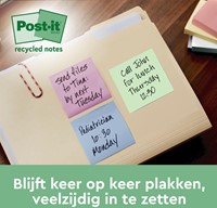 Memoblok Post-it 654-RTP 76x76mm recycled rainbow pastel 16 stuks-1