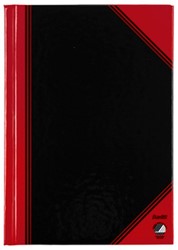 Notitieboek Bantex zwart/rood A6 lijn 70gr 96vel
