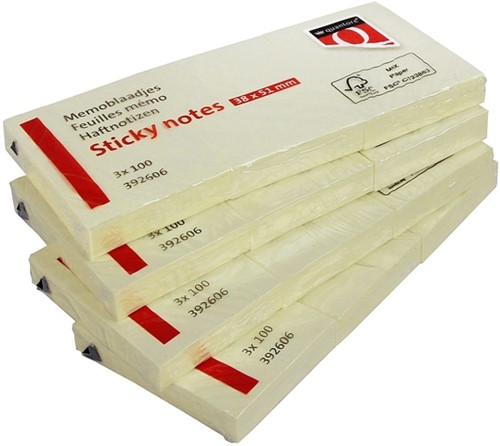 Memoblok Quantore 38x51mm geel 3 stuks-3