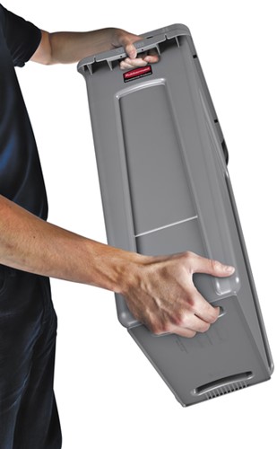 Afvalbak Rubbermaid Slim Jim Vented met luchtsleuven 87 liter grijs-3