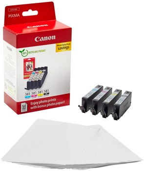 Inktcartridge Canon CLI-581 4 kleuren + papier-3