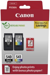 Inktcartridge Canon PG-540 CL-541 zw + kl + papier