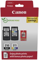 Inktcartridge Canon PG-510 CL-511 zw + kl + papier