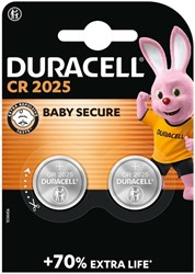 Batterij Duracell knoopcel 2xCR2025 lithium Ø20mm 3V-170mAh