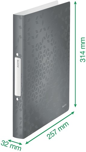 Ringband Leitz WOW A4 2-rings O-mechaniek 25mm PP roze-3