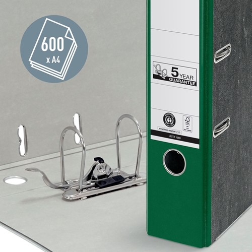 Ordner Leitz 1080 180° 80mm karton A4 groen-2