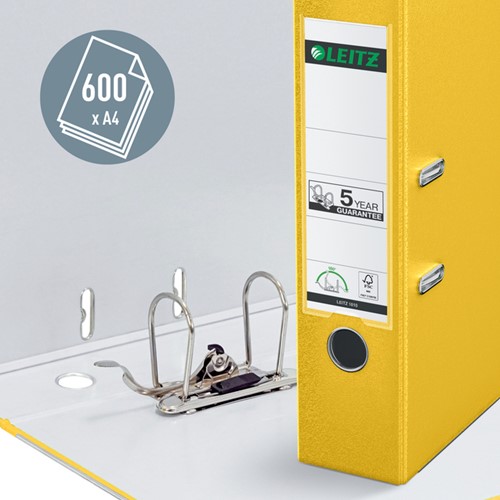 Ordner Leitz 1010 180° 80mm PP A4 geel-1