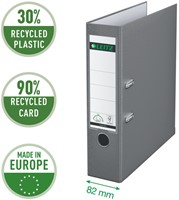 Ordner Leitz 1010 180° 80mm PP A4 grijs-3