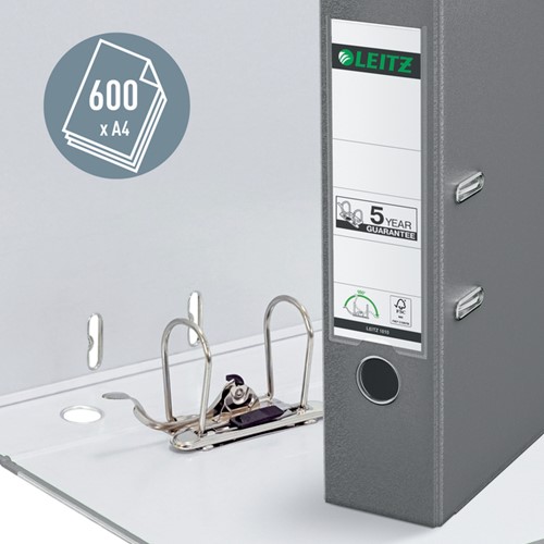 Ordner Leitz 1010 180° 80mm PP A4 grijs-1