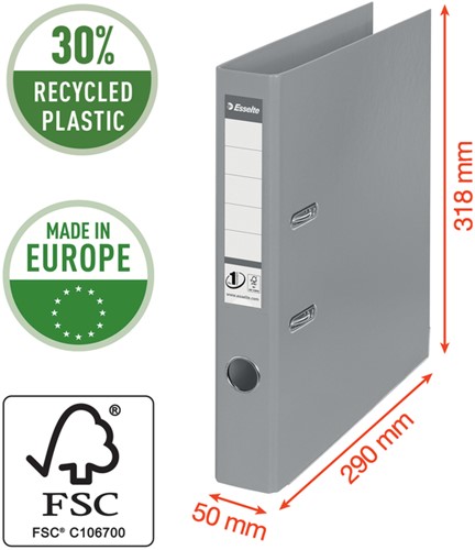 Ordner Esselte No.1 Power VIVIDA 50mm 30% gerecycled PP folie zwart-1