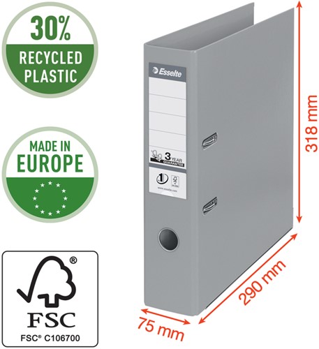 Ordner Esselte No.1 Power VIVIDA 75mm 30% gerecycled PP folie blauw-3
