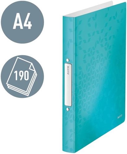 Ringband Leitz WOW A4 2-rings O-mechaniek 25mm PP ijsblauw-2