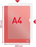 Insteekmap L-model Esselte standaard A4 0.11mm PP rood 100 stuks-8
