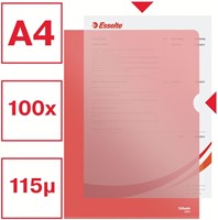 Insteekmap L-model Esselte standaard A4 0.11mm PP rood 100 stuks-9
