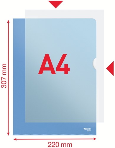 Insteekmap L-model Esselte standaard A4 0.11mm PP blauw 100 stuks-8