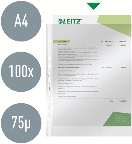 Showtas Leitz Premium standaard copy safe 0.08mm PP A4 transparant 100 stuks-4