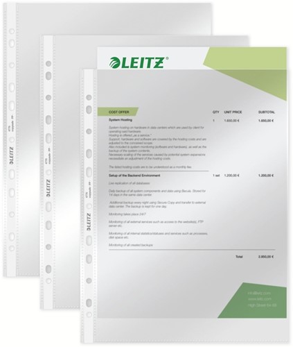 Showtas Leitz Premium standaard copy safe 0.08mm PP A4 transparant 100 stuks-5