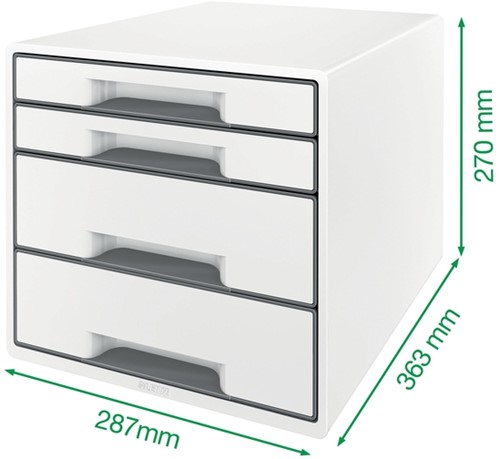 Ladenblok Leitz WOW CUBE A4 maxi 4 laden wit/grijs-4