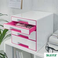 Ladenblok Leitz WOW 4 laden wit/roze-4