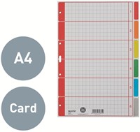 Tabbladen Leitz 4-gaats 4350 6-delig grijs karton-6