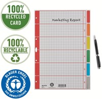 Tabbladen Leitz 4-gaats 4350 6-delig grijs karton-8