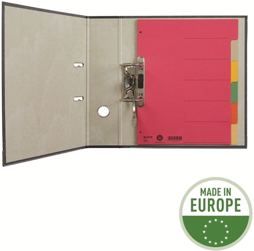 Tabbladen Leitz 4-gaats 4350 6-delig grijs karton-11