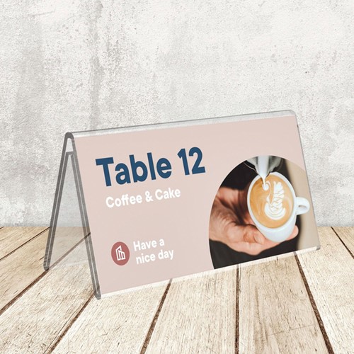 Tafelnaambord Europel V-standaard 70x150mm acryl-3