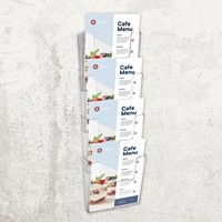 Folderhouder Europel 4 x A4 wand staand koppelbaar transparant-3