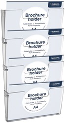 Folderhouder Europel 4x A4 wand liggend koppelbaar transparant