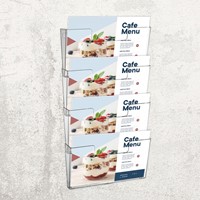 Folderhouder Europel 4x A4 wand liggend koppelbaar transparant-3