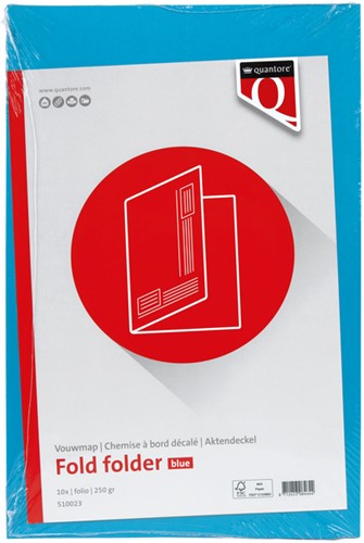 Vouwmap Quantore Folio ongelijke zijde 250gr blauw-2