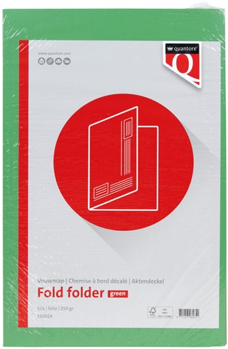 Vouwmap Quantore Folio ongelijke zijde 250gr groen-2