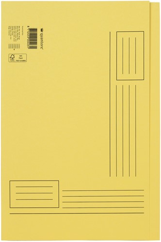 Vouwmap Quantore Folio ongelijke zijde 250gr geel