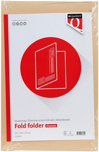 Vouwmap Quantore folio ongelijke zijde 250gr beige-1