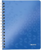 Notitieboek Leitz WOW A5 spiraal 160 pagina's lijn blauw