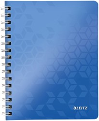 Notitieboek Leitz WOW A5 spiraal 160 pagina's lijn blauw