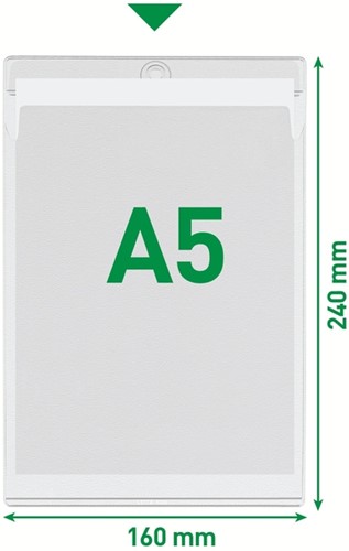 Insteekmap U-model Leitz Premium met ophangoog 0.20mm PVC A5 transparant 50 stuks-6