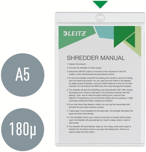 Insteekmap U-model Leitz Premium met ophangoog 0.20mm PVC A5 transparant 50 stuks-4