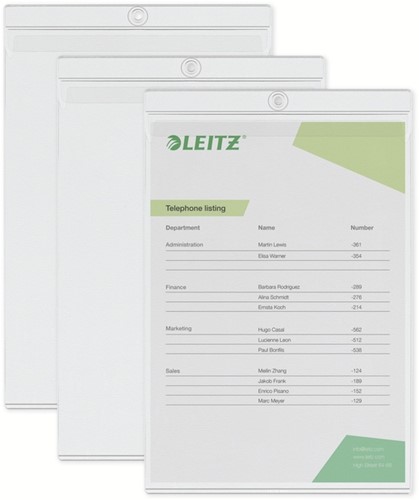 Insteekmap U-model Leitz Premium met ophangoog 0.20mm PVC A4 transparant 50 stuks-5