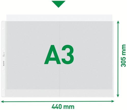 Showtas Leitz Premium copy safe 0.13mm PP A3 landscape transparant 50 stuks-5