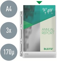 Harmonica showtas Leitz Premium 0.17mm metalen perforatiestrip copy safe A4 glashelder 3 stuks-1