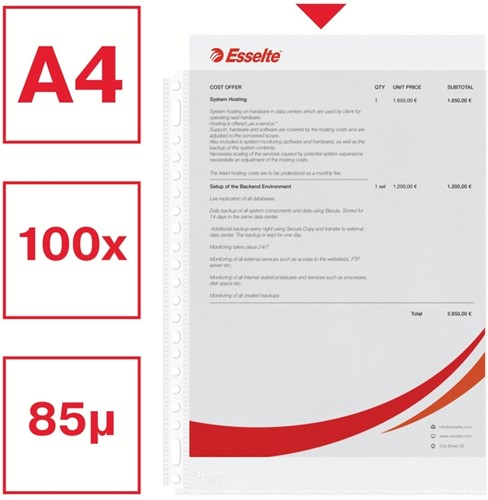 Showtas Esselte 0.08mm 21-gaats A4 mat 100 stuks-7