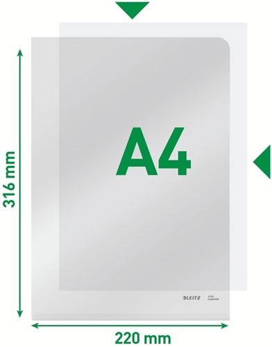 Insteekmap L-model Leitz Premium copy safe 0.15mm PVC A4 transparant 100 stuks-5
