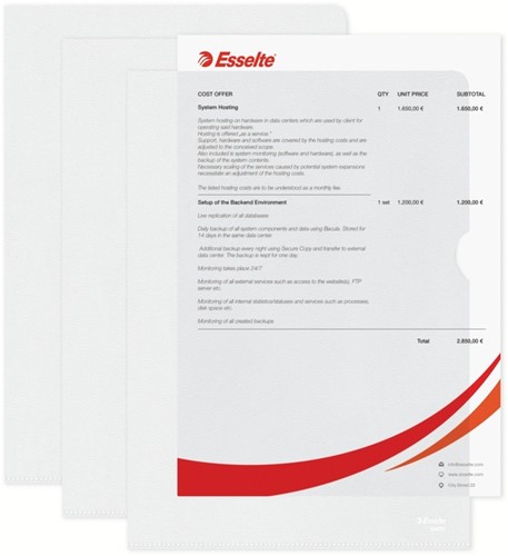 Insteekmap L-model Esselte standaard copy safe PP A4 transparant 100 stuks-5