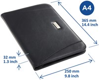 Schrijfmap Rillstab Excellent de luxe A4 lederlook zwart-1