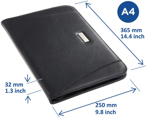 Schrijfmap Rillstab Excellent de luxe A4 lederlook zwart-1
