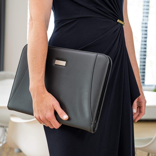 Schrijfmap Rillstab Excellent de luxe A4 lederlook zwart-2