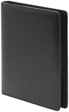 Schrijfmap van der Spek A4 4R 25mm O-mech leer met nerf zwart-2